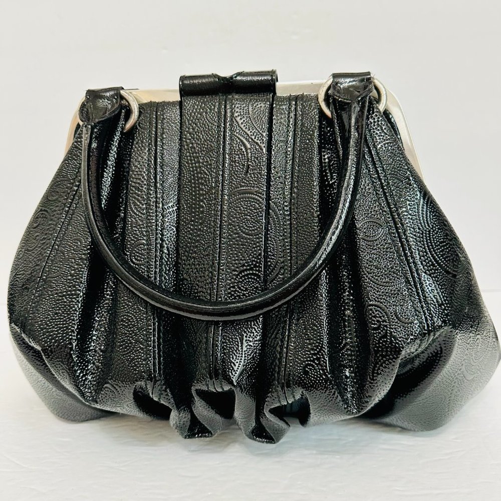 ALEXANDER MCQUEEN NOVAK PAISLEY PATENT LEATHER SATCHEL BAG LIMITED EDITION RARE - Picture 3 of 13